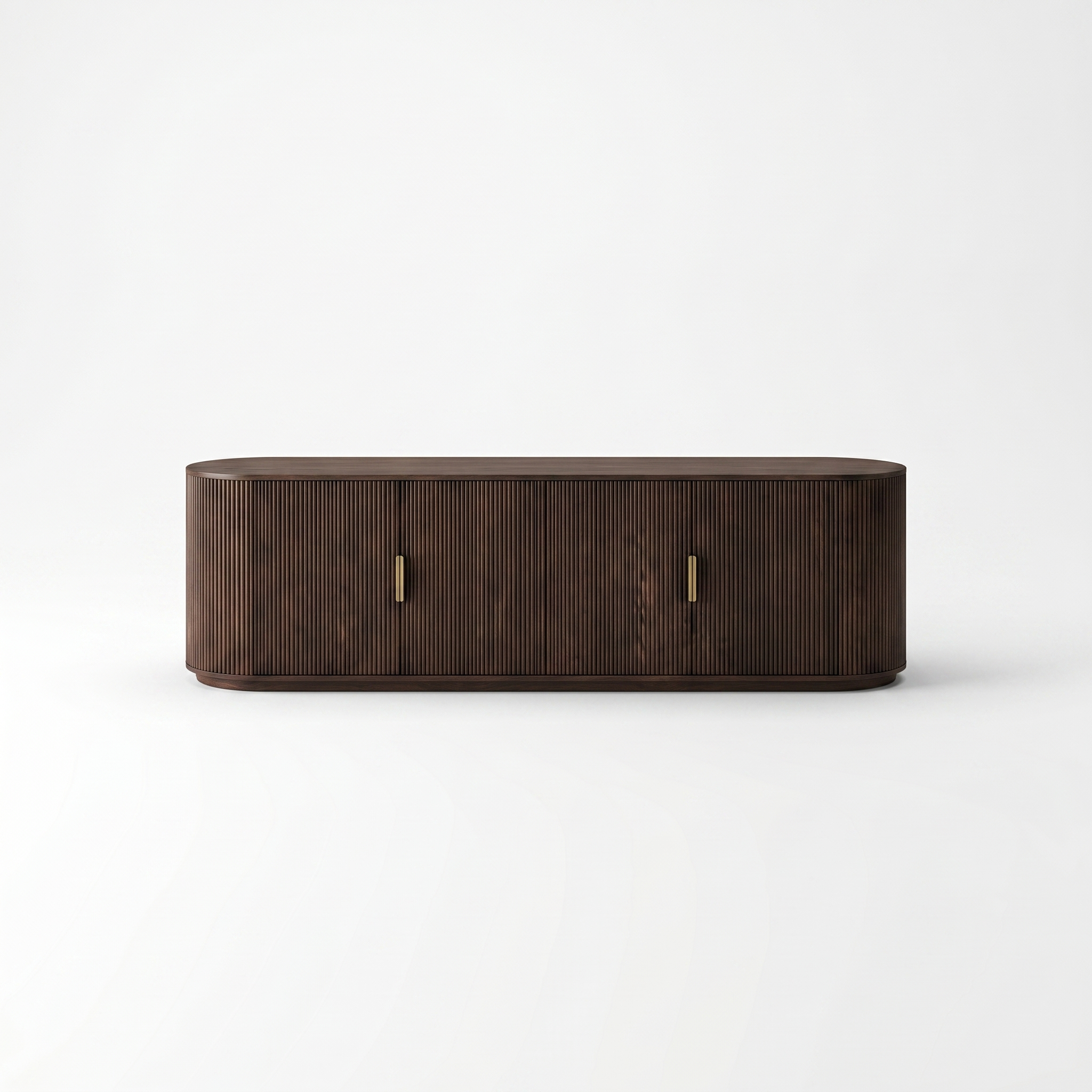 Hallow Fluted Oak TV Stand